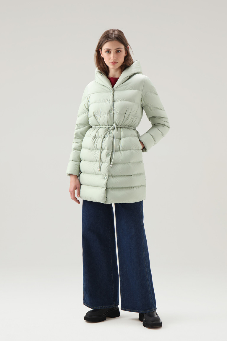 Olive Woolrich Ellis Long Microfiber Down Women's Coats | 0513874-OG