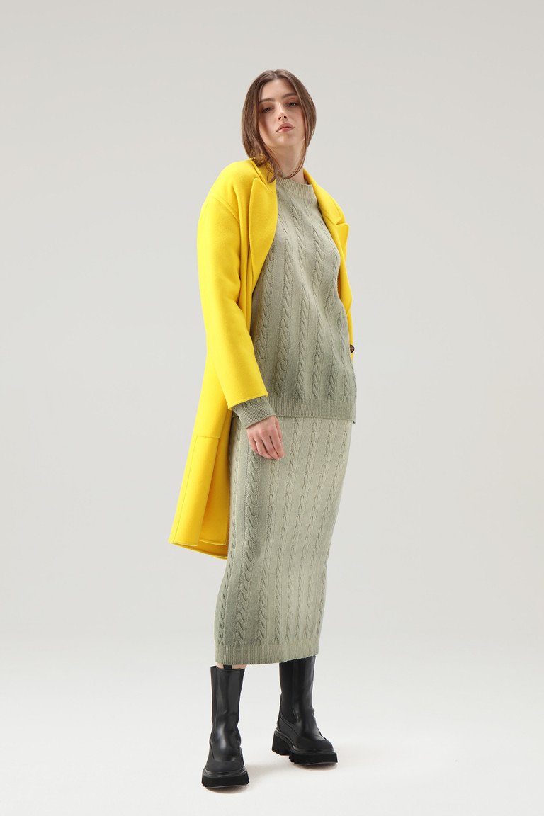 Olive Woolrich Garment-Dyed Cable-Knit Women's Dress | 4760238-ZQ