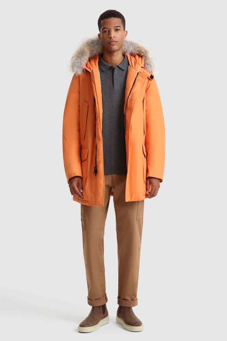 Orange Woolrich Arctic In Ramar With Detachable Fur Trim Men's Parka Jackets | 7829064-VD