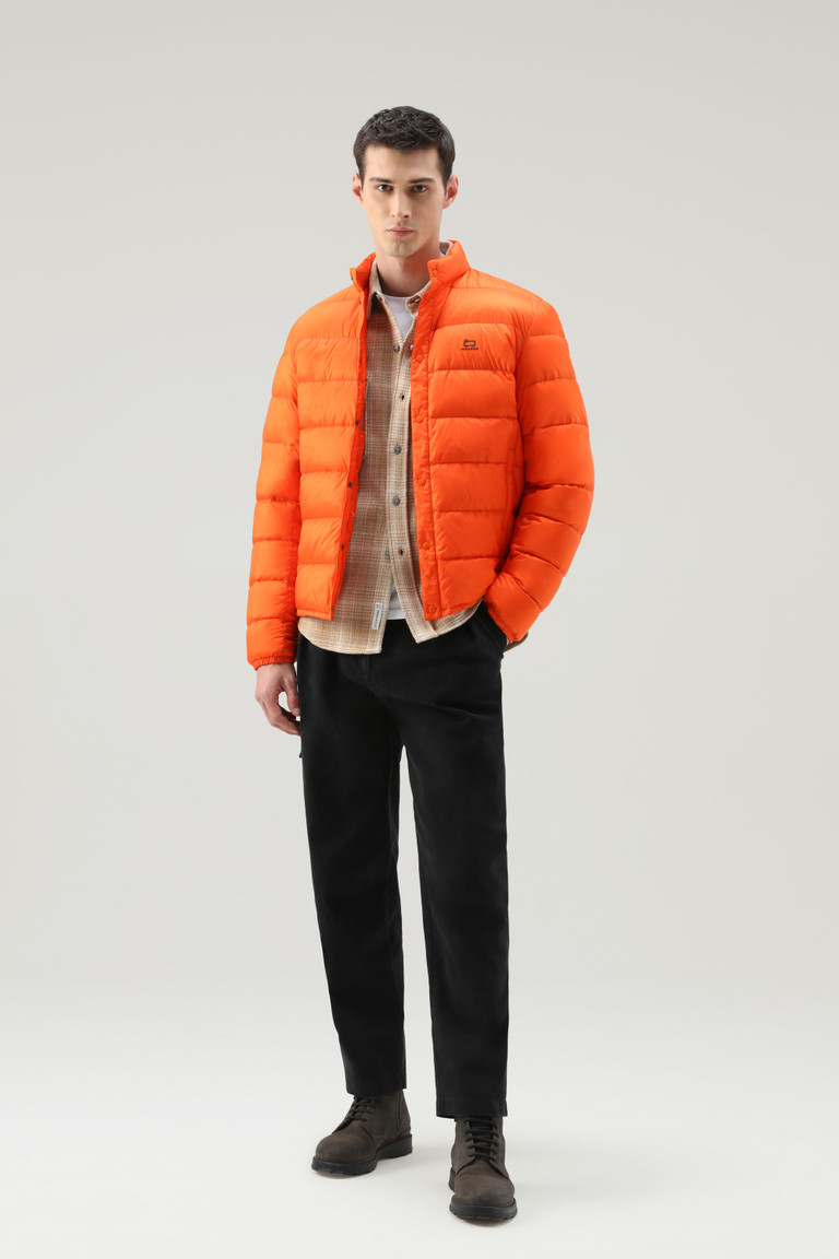 Orange Woolrich Recycled Nylon With Detachable Sleeves Men's Down Jackets | 3592867-KE