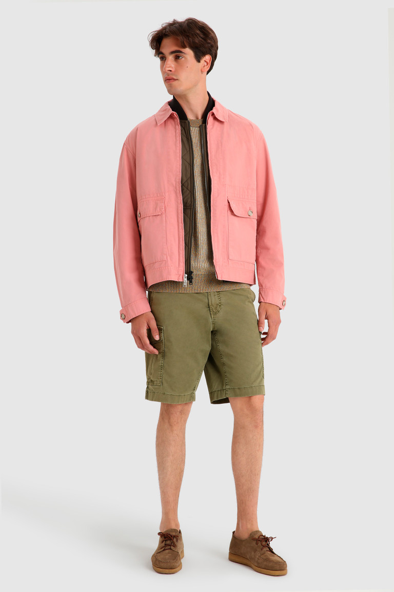 Pink Woolrich Crew In Soft Garment-Dyed Cotton Men's Jackets | 2754981-SK