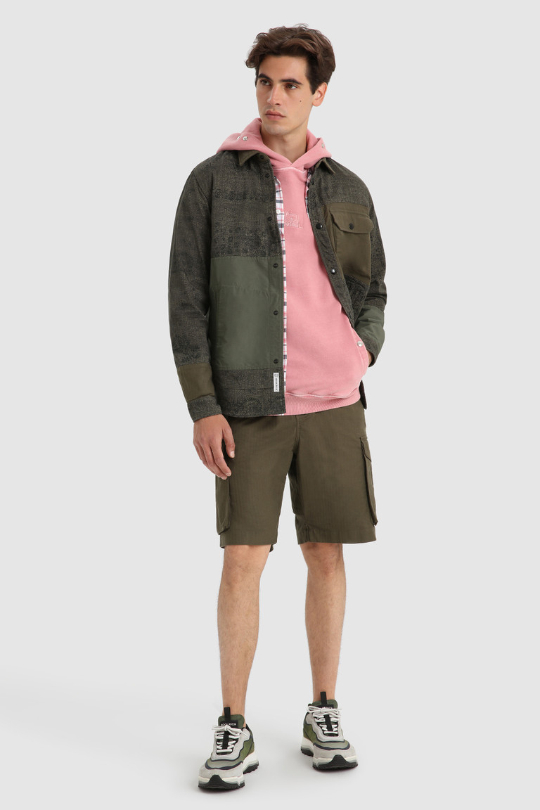 Pink Woolrich Hoodie In Garment-Dyed Cotton Men's Sweatshirts | 7416589-DA