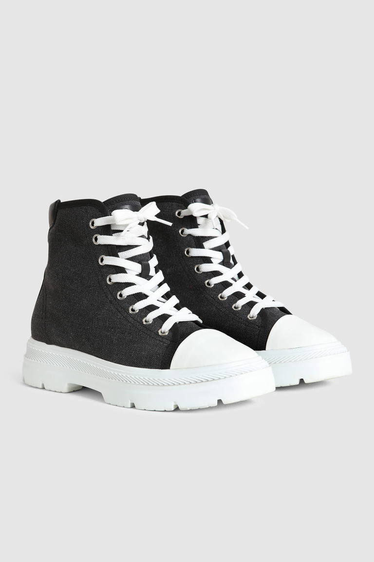 White / Black Woolrich Military In Eco Canvas Women's Boots | 8342657-OU