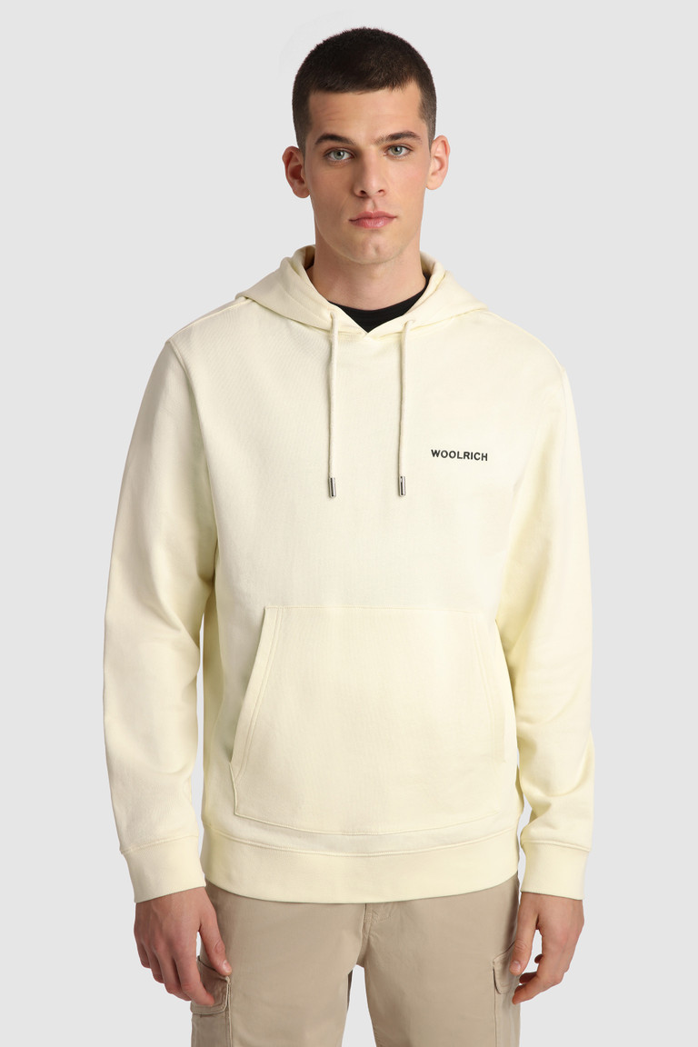 White Woolrich Hoodie With Back Print Women's Sweatshirts | 4306782-OJ