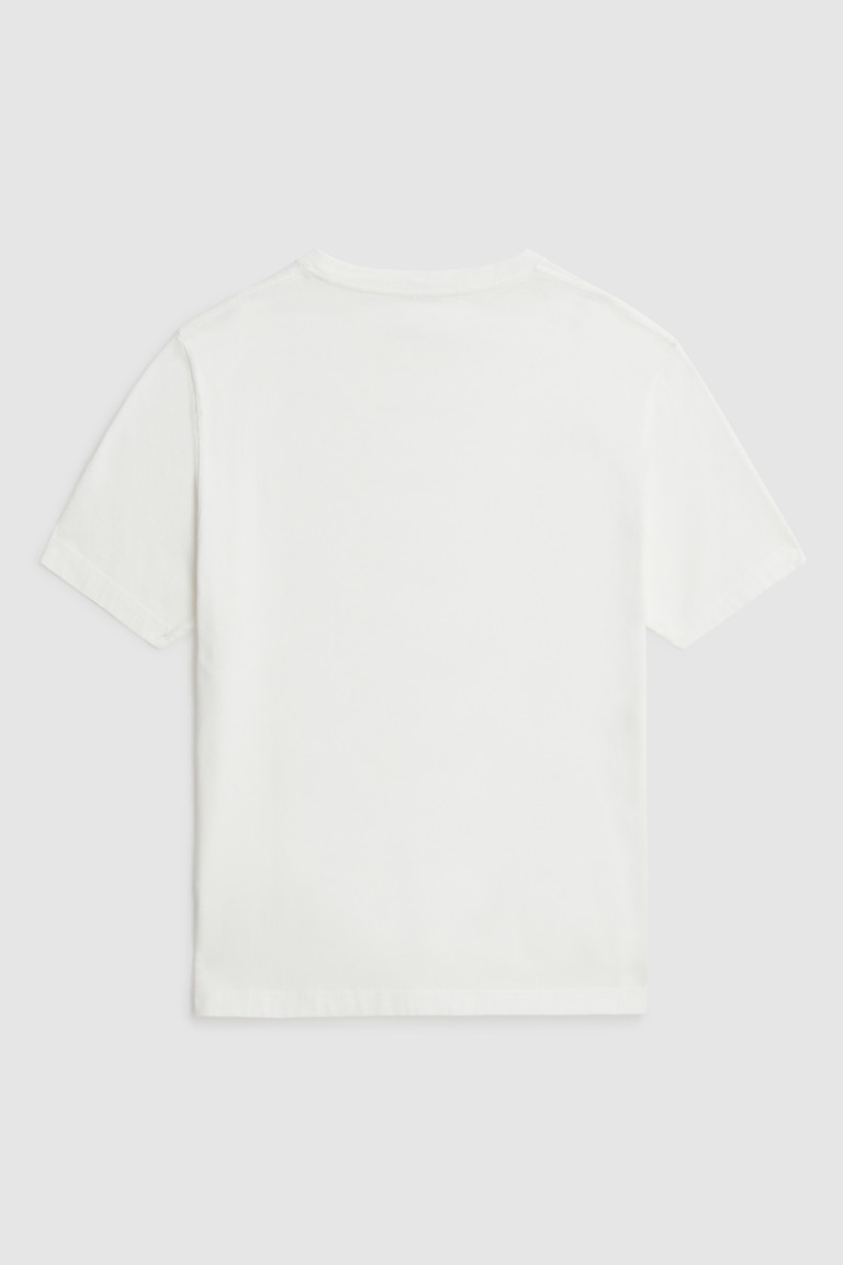 White Woolrich Manifesto Women's T Shirts | 0417389-IE