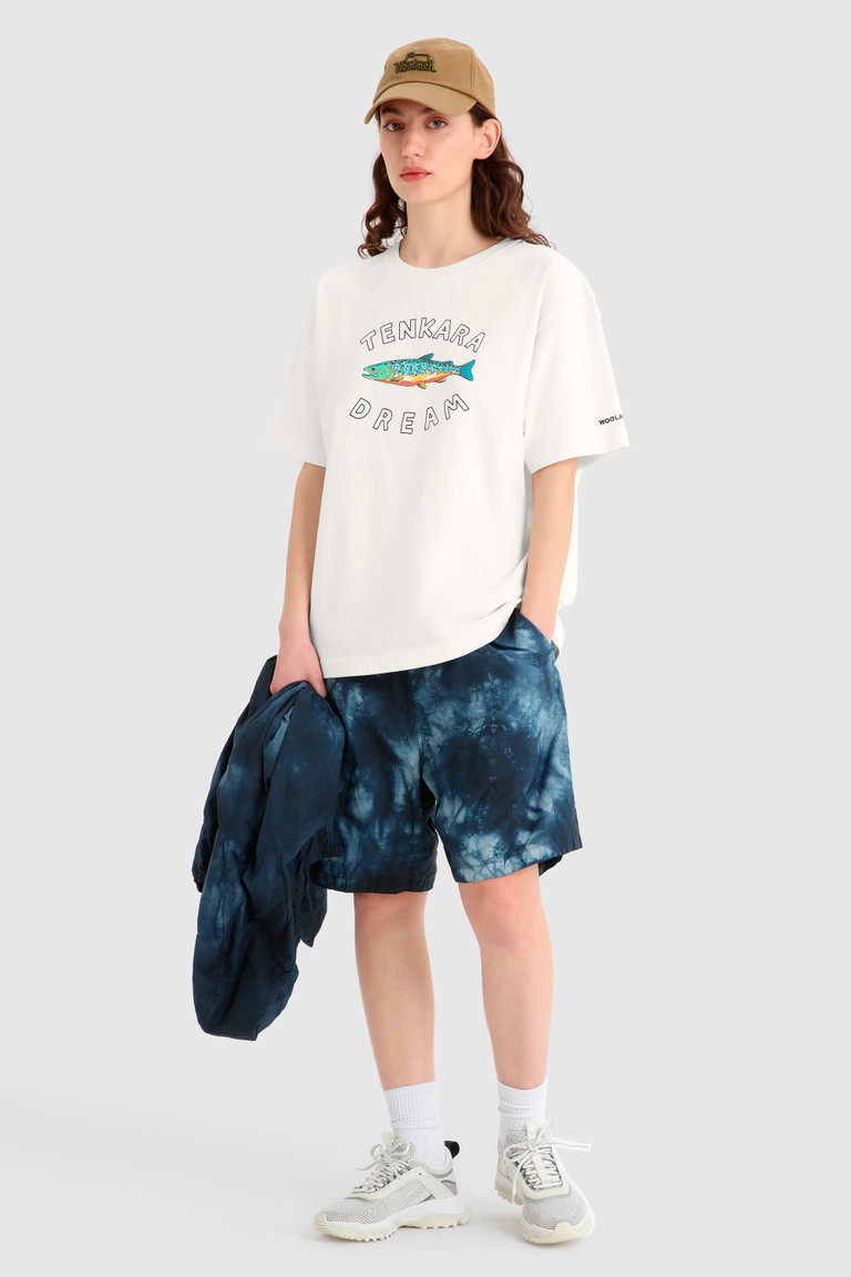 White Woolrich Tenkara Graphic Women's T Shirts | 7893401-EL